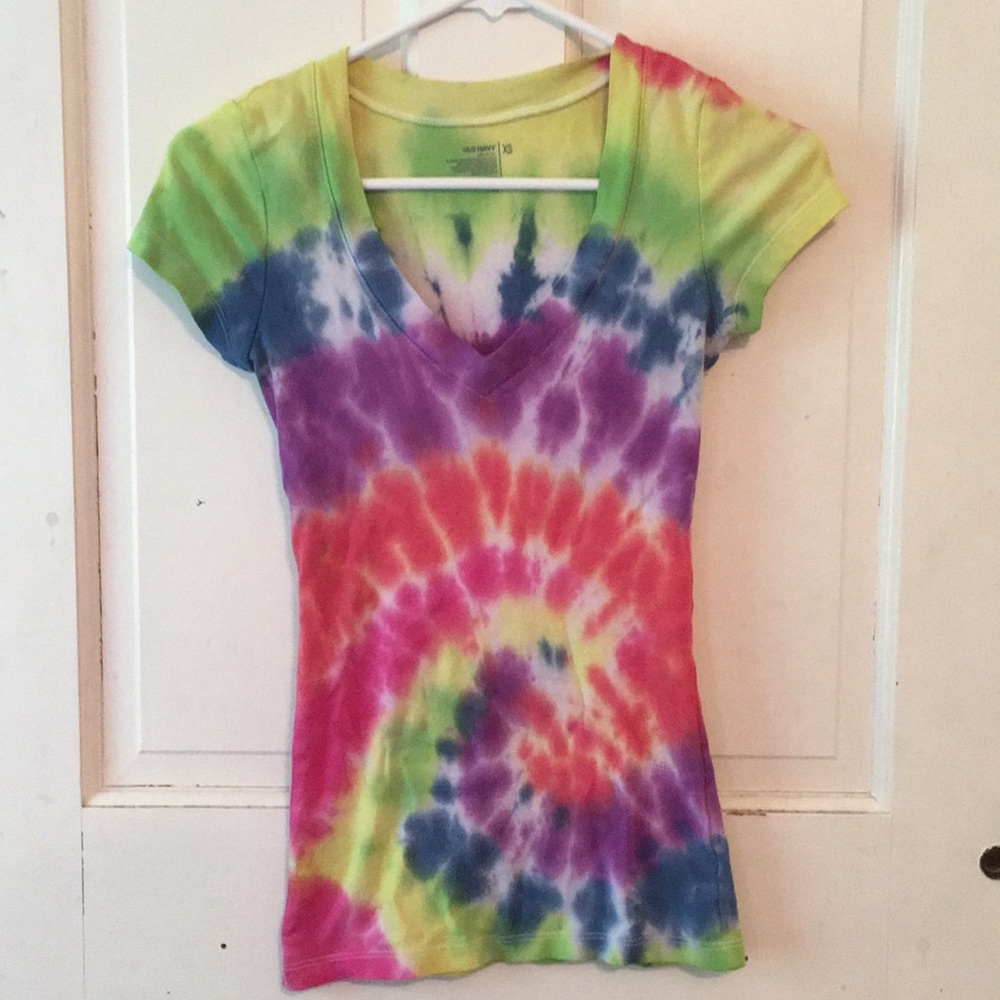 Hand dyed tie dye old navy t xs